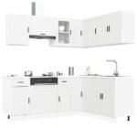 11 Piece Kitchen Cabinet Set Porto White Engineered Wood