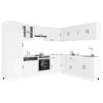 14 Piece Kitchen Cabinet Set Kalmar White Engineered Wood