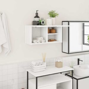 Bathroom Wall Cabinet White 60x25x30 cm Engineered Wood