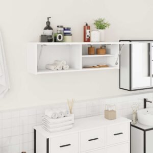 Bathroom Wall Cabinet White 100x25x30 cm Engineered Wood