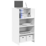 Reception Desk White 55x50x103.5 cm Engineered Wood