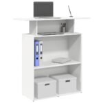 Reception Desk White 100x40x104 cm Engineered Wood