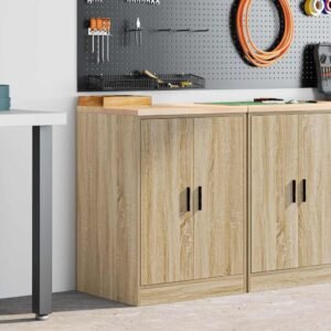 Garage Storage Cabinet Sonoma Oak 60x51x85 cm Solid Wood Pine