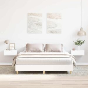 Bed Frame No Mattress White 150x200 cm Engineered Wood