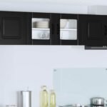 Wall Glass Cabinet LUCCA Black 80 x 31 x 40 cm Engineered Wood