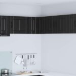 Wall Corner Cabinet LUCCA Black 57 x 57 x 40 cm Engineered Wood