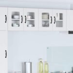 Wall Glass Cabinet LUCCA 2 pcs White 60 x 31 x 40 cm