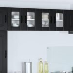 Wall Glass Cabinet LUCCA Black 60 x 31 x 40 cm Engineered Wood