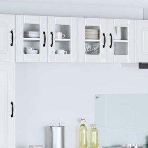 Wall Glass Cabinet LUCCA 2 pcs High Gloss White 60 x 31 x 40 cm
