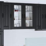 Wall Glass Cabinet LUCCA 2 pcs Black 40 x 31 x 80 cm