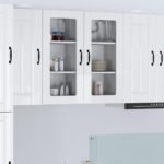 Wall Glass Cabinet LUCCA 2 pcs High Gloss White 40 x 31 x 80 cm