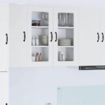 Wall Glass Cabinet LUCCA White 80 x 31 x 80 cm Engineered Wood