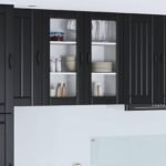 Wall Glass Cabinet LUCCA Black 80 x 31 x 80 cm Engineered Wood