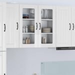 Wall Glass Cabinet LUCCA High Gloss White 80 x 31 x 80 cm