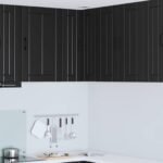 Wall Corner Cabinet LUCCA Black 57 x 57 x 80 cm Engineered Wood