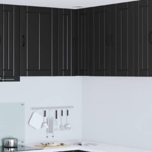 Wall Corner Cabinet LUCCA Black 57 x 57 x 80 cm Engineered Wood