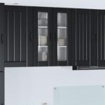Wall Glass Cabinet LUCCA Black 60 x 31 x 80 cm Engineered Wood