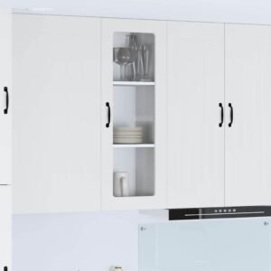 Wall Glass Cabinet LUCCA White 40 x 31 x 100 cm Engineered Wood