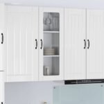 Wall Glass Cabinet LUCCA High Gloss White 40 x 31 x 100 cm