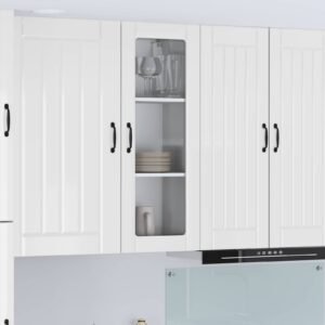 Wall Glass Cabinet LUCCA High Gloss White 40 x 31 x 100 cm