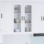 Wall Glass Cabinet LUCCA White 80 x 31 x 100 cm Engineered Wood