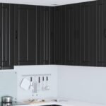 Wall Corner Cabinet LUCCA Black 57 x 57 x 100 cm