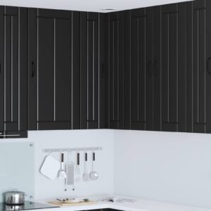 Wall Corner Cabinet LUCCA Black 57 x 57 x 100 cm