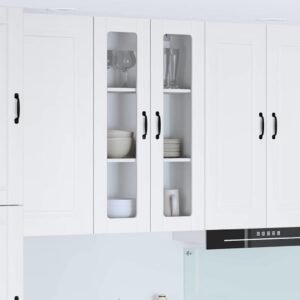 Wall Glass Cabinet LUCCA White 60 x 31 x 100 cm Engineered Wood