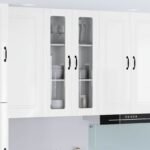 Wall Glass Cabinet LUCCA High Gloss White 60 x 31 x 100 cm