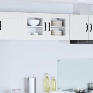 Wall Glass Cabinet PORTO 2 pcs White 40 x 31 x 40 cm