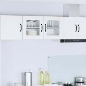 Wall Glass Cabinet PORTO White 80 x 31 x 40 cm Engineered Wood