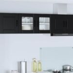 Wall Glass Cabinet PORTO Black 80 x 31 x 40 cm Engineered Wood