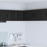 Wall Corner Cabinet PORTO Black 57 x 57 x 40 cm Engineered Wood