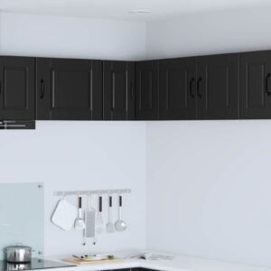 Wall Corner Cabinet PORTO Black 57 x 57 x 40 cm Engineered Wood