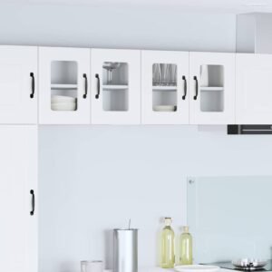 Wall Glass Cabinet PORTO White 60 x 31 x 40 cm Engineered Wood