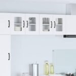 Wall Glass Cabinet PORTO 2 pcs White 60 x 31 x 40 cm