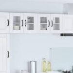 Wall Glass Cabinet PORTO 2 pcs High Gloss White 60 x 31 x 40 cm