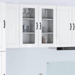 Wall Glass Cabinet PORTO High Gloss White 40 x 31 x 80 cm