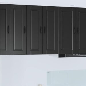 Wall Cabinet PORTO 2 pcs Black 30 x 31 x 80 cm Engineered Wood