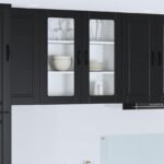 Wall Glass Cabinet PORTO Black 80 x 31 x 80 cm Engineered Wood