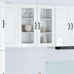Wall Glass Cabinet PORTO High Gloss White 80 x 31 x 80 cm