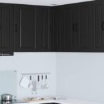 Wall Corner Cabinet PORTO Black 57 x 57 x 80 cm Engineered Wood