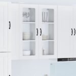 Wall Glass Cabinet PORTO White 40 x 31 x 100 cm Engineered Wood