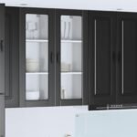 Wall Glass Cabinet PORTO Black 40 x 31 x 100 cm Engineered Wood