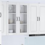 Wall Glass Cabinet PORTO High Gloss White 40 x 31 x 100 cm
