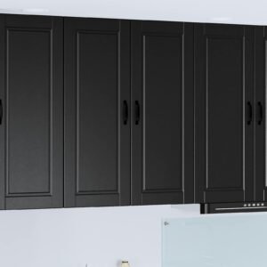 Wall Cabinet PORTO Black 80 x 31 x 100 cm Engineered Wood