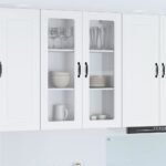 Wall Glass Cabinet PORTO White 80 x 31 x 100 cm Engineered Wood
