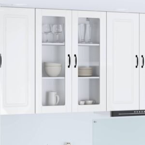 Wall Glass Cabinet PORTO High Gloss White 80 x 31 x 100 cm