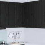 Wall Corner Cabinet PORTO Black 57 x 57 x 100 cm