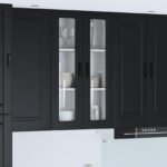 Wall Glass Cabinet PORTO Black 60 x 31 x 100 cm Engineered Wood